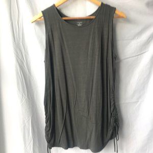 14th & Union Olive Green Cinch Tie Tank Top